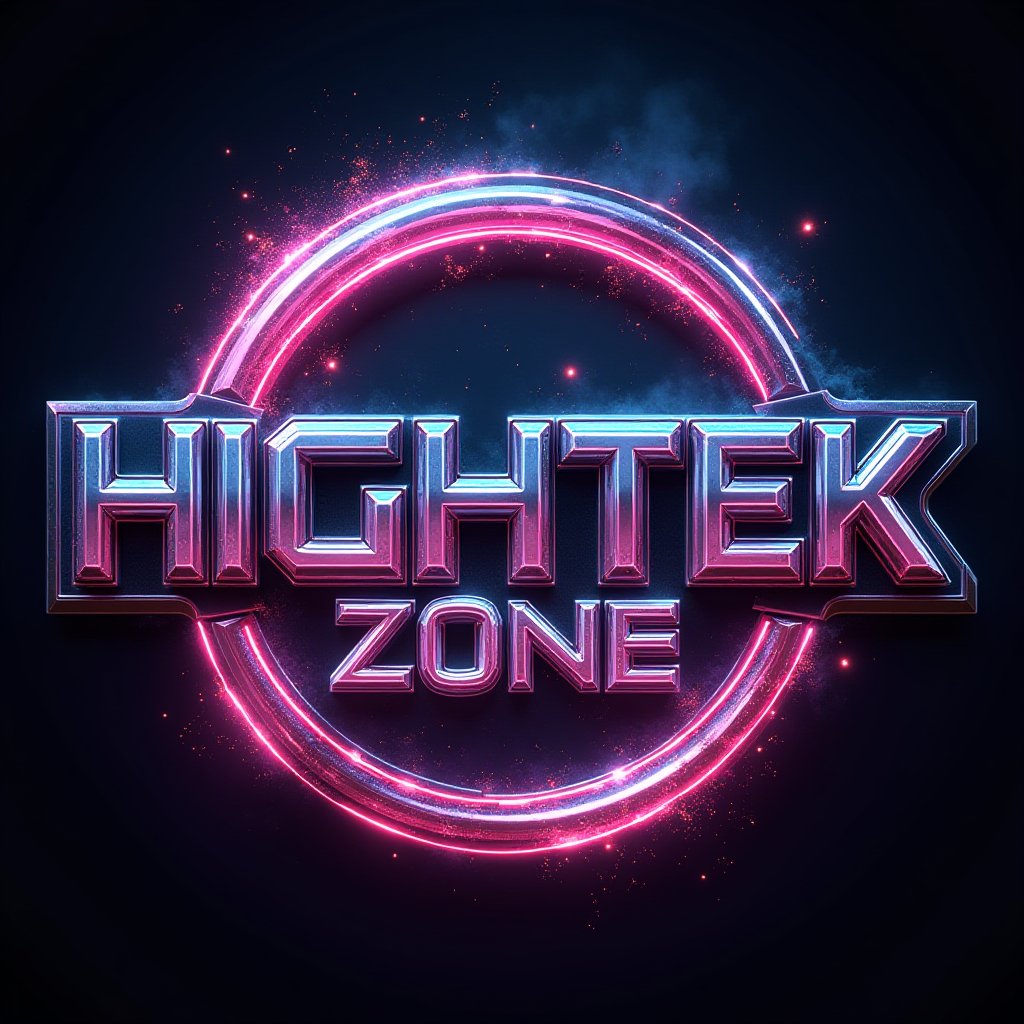 HighTek Zone Logo on dark background with glowing accents